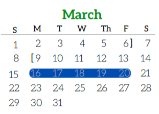 District School Academic Calendar for Daiches Elementary for March 2020