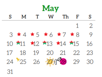 District School Academic Calendar for Pierce Elementary School for May 2020