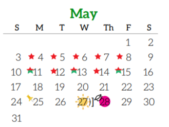 District School Academic Calendar for Joaquin Cigarroa Middle for May 2020