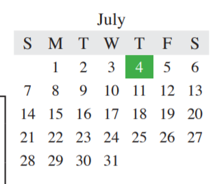 District School Academic Calendar for Clayton Downing Middle School for July 2019