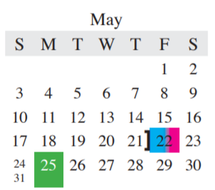 District School Academic Calendar for Peters Colony Elementary for May 2020