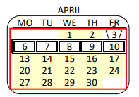 District School Academic Calendar for Wright Middle School for April 2020