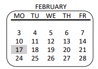 District School Academic Calendar for Mcalister High School for February 2020