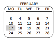 District School Academic Calendar for Wilshire Crest Elementary for February 2020