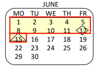 District School Academic Calendar for Washington New Primary Center #1 for June 2020