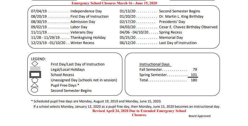 District School Academic Calendar Key for Verdugo Hills Senior High