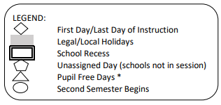 District School Academic Calendar Legend for Leonis Continuation