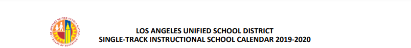 District School Academic Calendar for Leonis Continuation