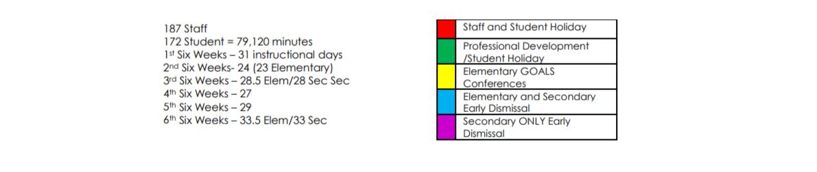 District School Academic Calendar Key for Project Intercept School