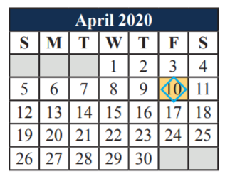 District School Academic Calendar for Glenn Harmon Elementary for April 2020