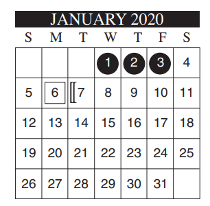 District School Academic Calendar for De Leon Middle School for January 2020