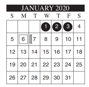 District School Academic Calendar for Lamar Academy for January 2020