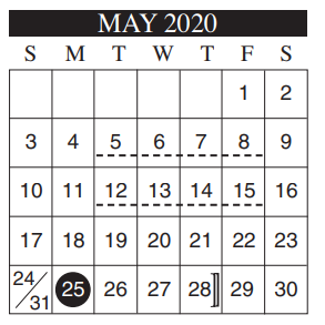 District School Academic Calendar for Alvarez Elementary for May 2020