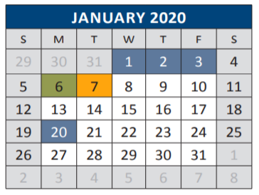 District School Academic Calendar for Faubion Middle for January 2020