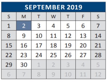 District School Academic Calendar for Arthur H Mcneil Elementary School for September 2019