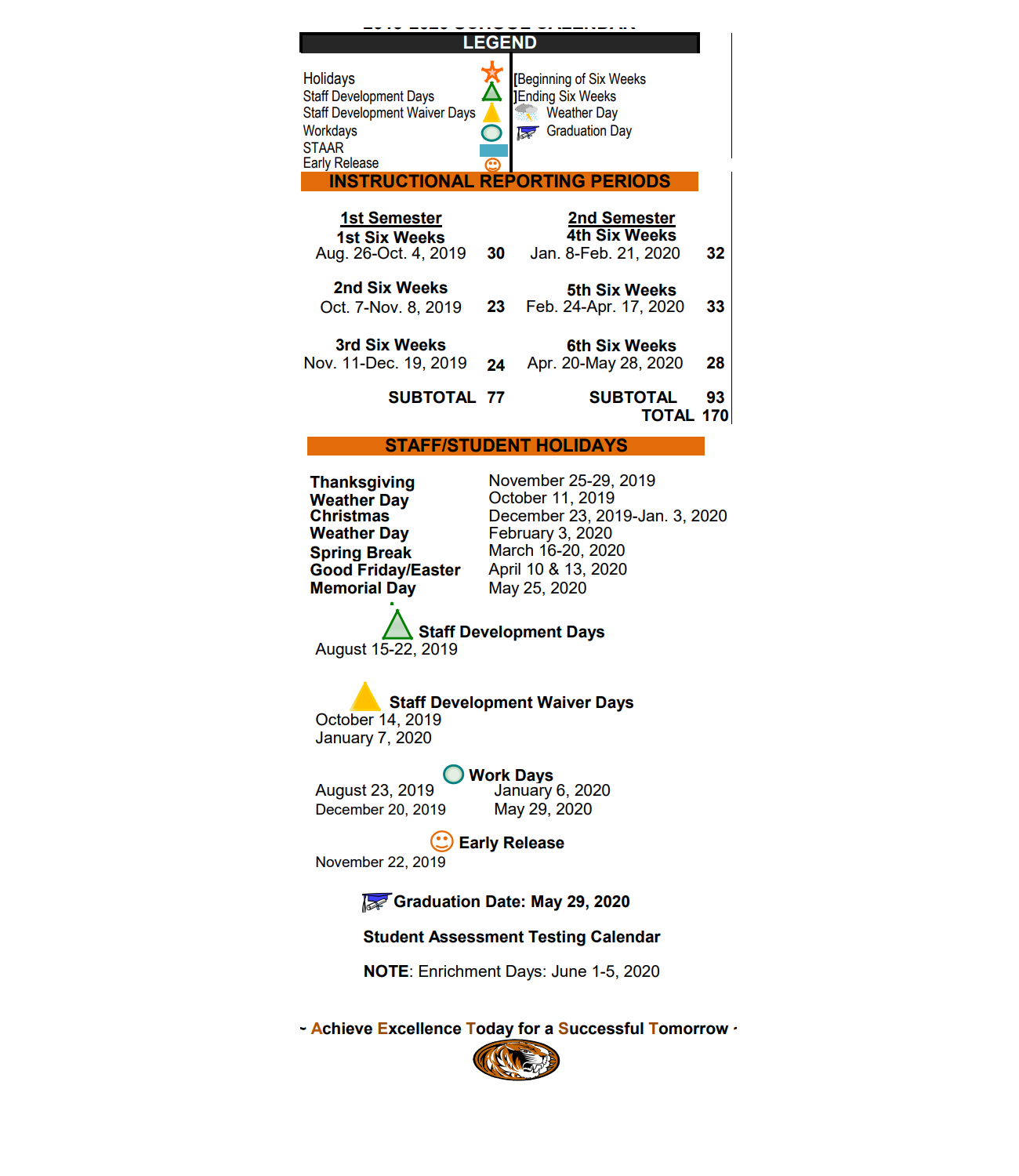 District School Academic Calendar Key for John F Kennedy Elementary