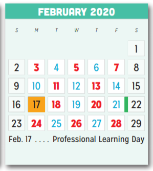 District School Academic Calendar for Motley Elementary for February 2020