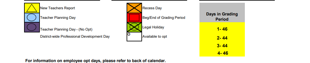 District School Academic Calendar Key for Redland Elementary School