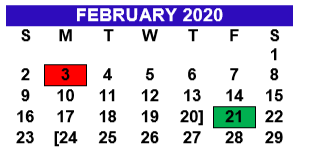 District School Academic Calendar for Alter Sch for February 2020