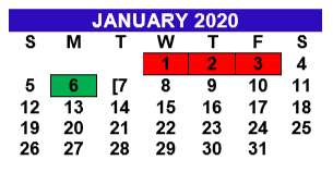 District School Academic Calendar for Alton Memorial Jr High for January 2020