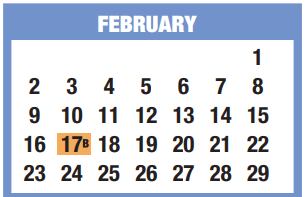 District School Academic Calendar for Memorial Intermediate for February 2020