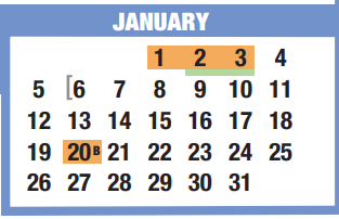 District School Academic Calendar for Memorial Elementary for January 2020