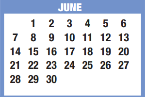 District School Academic Calendar for Memorial Pri for June 2020