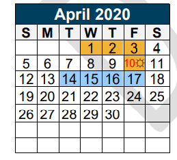 District School Academic Calendar for Aikin Elementary for April 2020