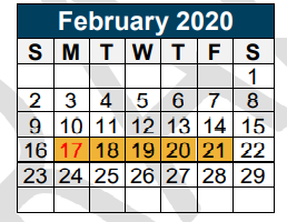 District School Academic Calendar for New Caney High School for February 2020