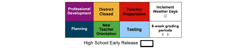 District School Academic Calendar Key for White Oak Middle School