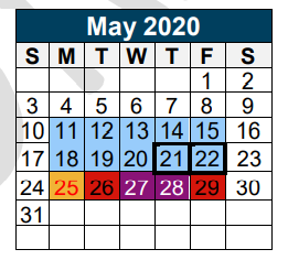 District School Academic Calendar for Robert Crippen Elementary for May 2020