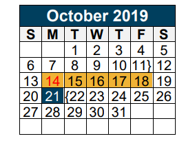 District School Academic Calendar for Sorters Mill Elementary School for October 2019