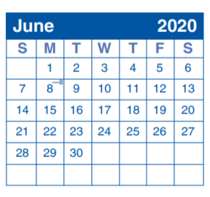 District School Academic Calendar for International School Of America for June 2020