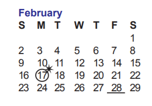 District School Academic Calendar for Jordan Middle School for February 2020