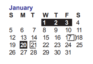 District School Academic Calendar for Jordan Middle School for January 2020