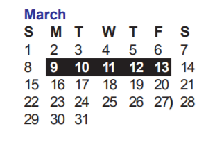 District School Academic Calendar for Lackland City Elementary School for March 2020