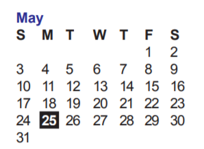 District School Academic Calendar for Habilitation Program for May 2020