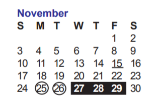 District School Academic Calendar for Helotes Elementary School for November 2019