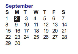 District School Academic Calendar for Leon Springs Elementary School for September 2019