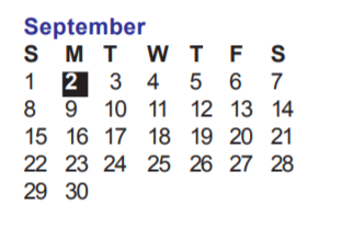 District School Academic Calendar for Helotes Elementary School for September 2019