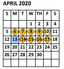 District School Academic Calendar for Leonel Trevino Elementary for April 2020