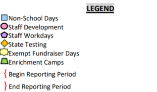 District School Academic Calendar Legend for Doedyns Elementary