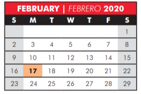 District School Academic Calendar for David Mccall Elementary for February 2020