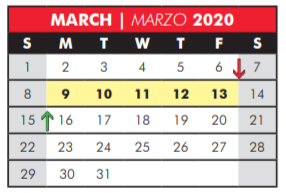 District School Academic Calendar for Armstrong Middle for March 2020