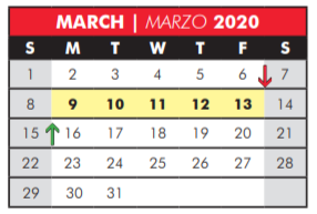 District School Academic Calendar for David Mccall Elementary for March 2020