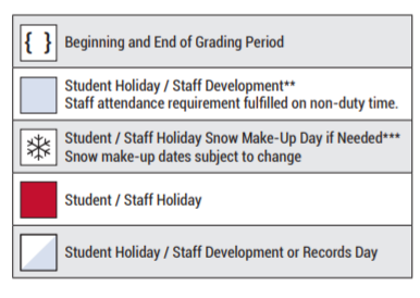 District School Academic Calendar Legend for Math/science/tech Magnet