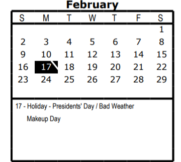 District School Academic Calendar for Wm B Travis Elementary for February 2020