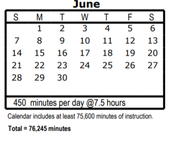 District School Academic Calendar for Henry Carroll Academy for June 2020