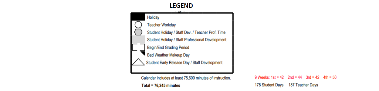 District School Academic Calendar Key for Wm B Travis Elementary