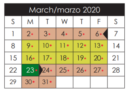 District School Academic Calendar for Salvador Sanchez Middle for March 2020